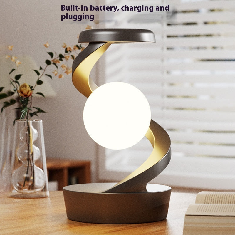 Rotating Moon Desk Lamp with Wireless Phone Charger