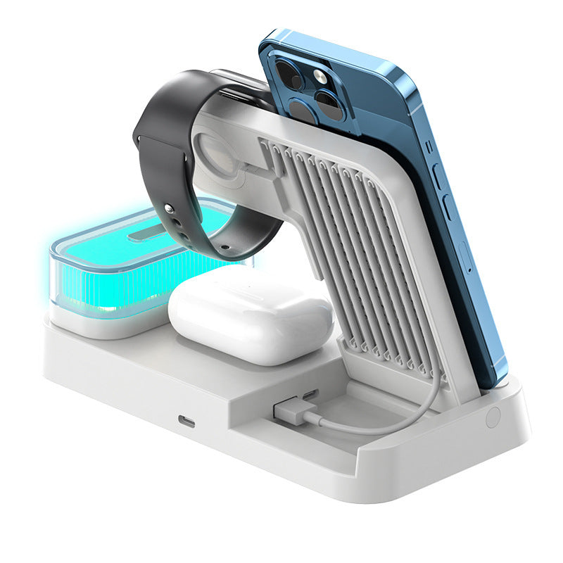 4-in-1 Wireless Charging Station with Alarm Clock & RGB Night Light
