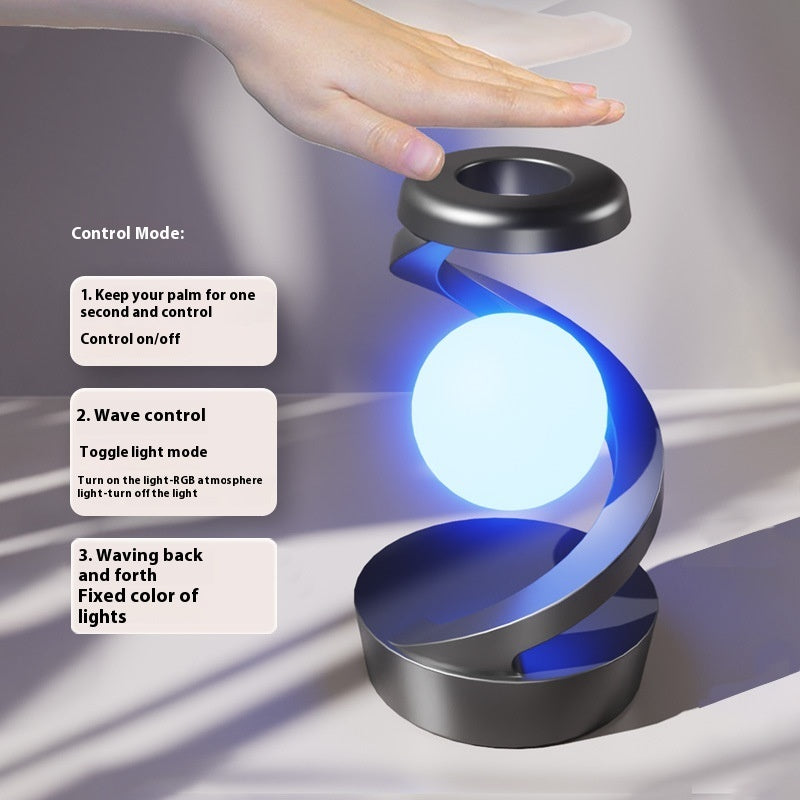 Rotating Moon Desk Lamp with Wireless Phone Charger